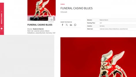 FUNERAL CASINO BLUES von Roderick Warich ist deutscher Beitrag in der Sektion Orrizonti beim Filmfestival von Venedig